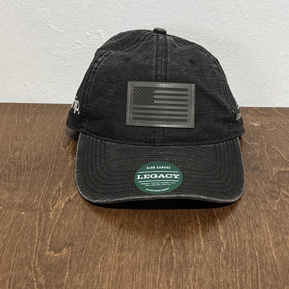 Legacy Gray Slub Canvas Cap Hat American Flag Patch NWT Folds Of Honor Quicktrip